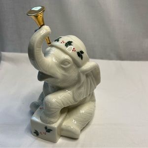 Formalities by Baum Bros Porcelain Christmas Figurine Elephant Holly Berry Trim